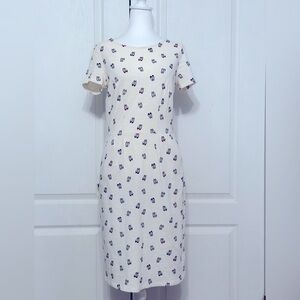 Boden Sweet Ballet Slipper‎ Novelty Print A-Line Dress Size 8 Cream Red Pink